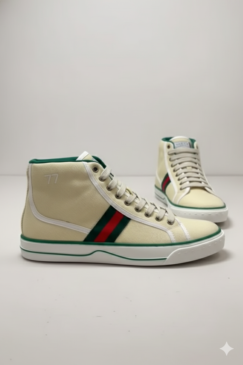 Gucci Tennis 1977 High-Top GG – Un Icono de Lujo en Lona