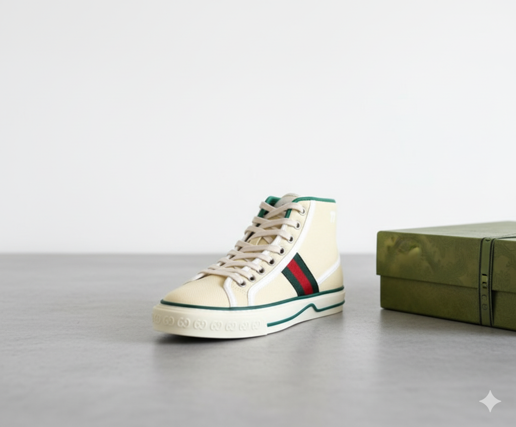 Gucci Tennis 1977 High-Top GG – Un Icono de Lujo en Lona