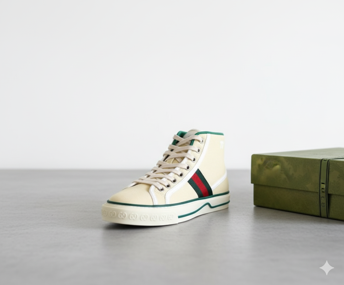 Gucci Tennis 1977 High-Top GG – Un Icono de Lujo en Lona